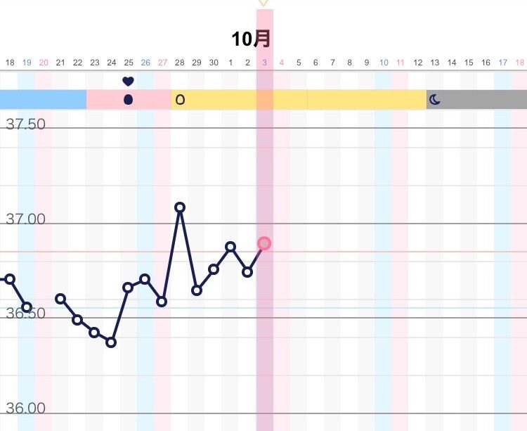基礎体温グラフ 排卵日と高温期の推移 妊娠周期の記録